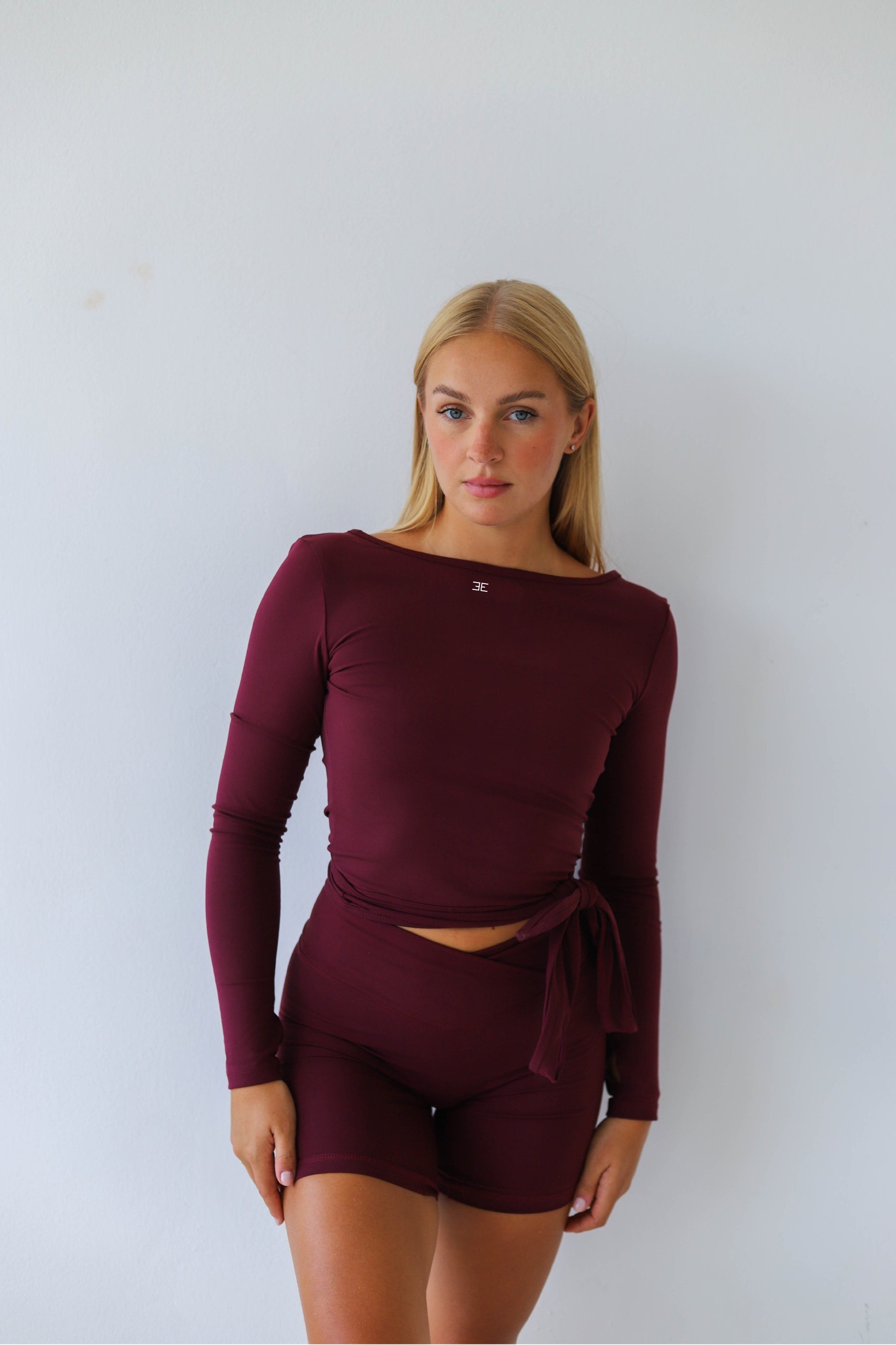 Second Skin Dark Burgundy High Waist V-Shaped Pilates Shorts