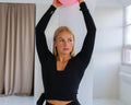 Second Skin Black Long Sleeve Ballet Pilates Wrap Top