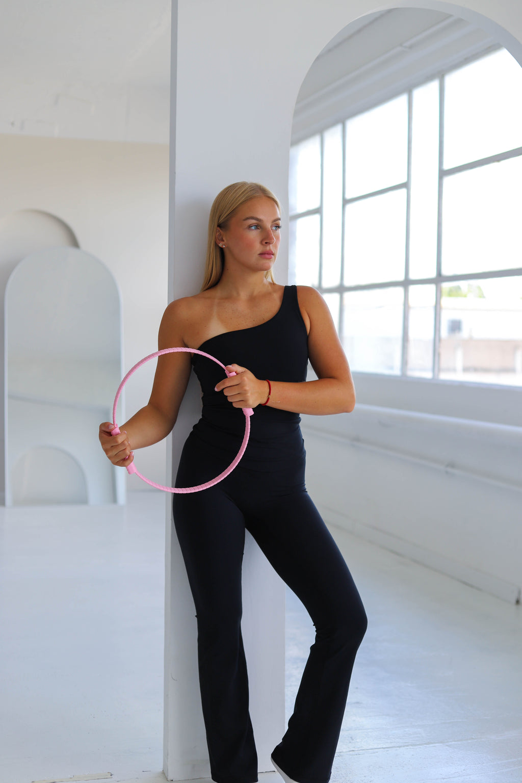 Second Skin One Shoulder Pilates Top Black
