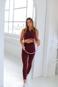 Second Skin Dark Burgundy High Waist V Pilates Leggings